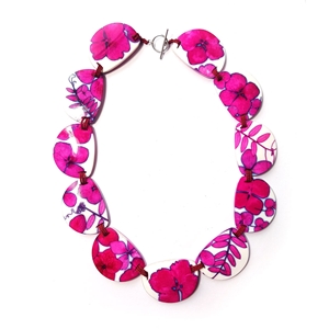 Pink Hydrangea Semi stitched Necklace