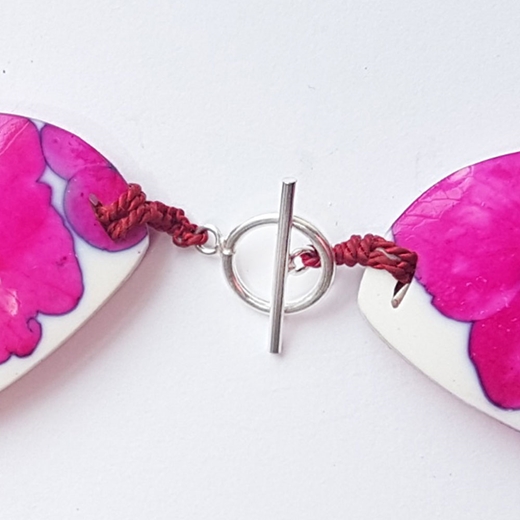 Pink Hydrangea Semi stitched Necklace Clasp