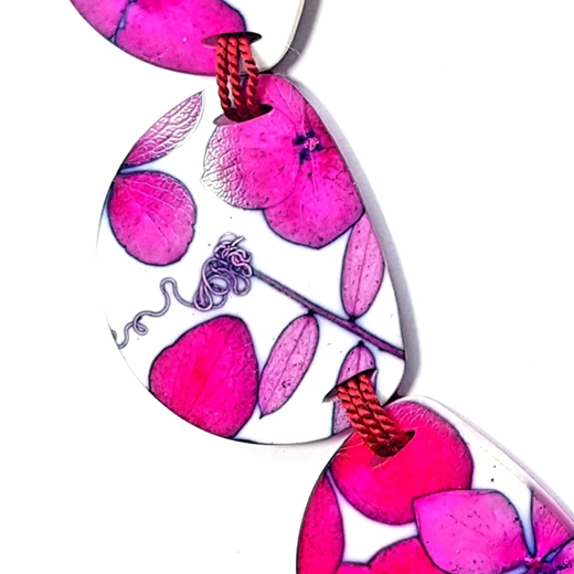 Pink Hydrangea Semi stitched Necklace