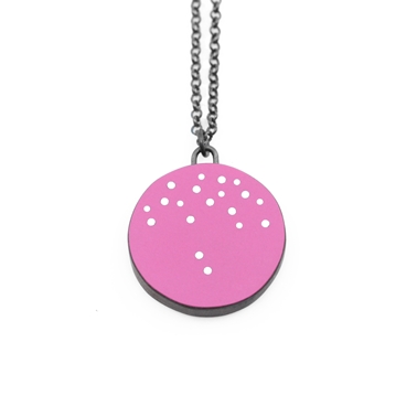 Pink inlaid dot pendant