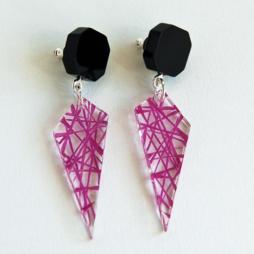 purple facets earrings 2
