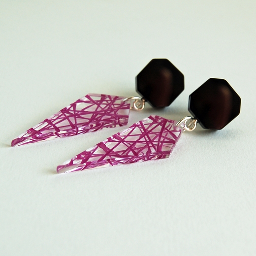 purple facet earrings 3