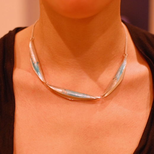 Quill segment necklace worn