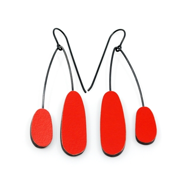 red split drop earrings 1