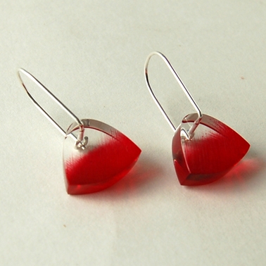 red brushstroke earrings