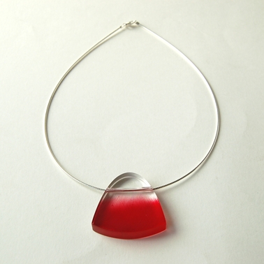 red brushstroke pendant