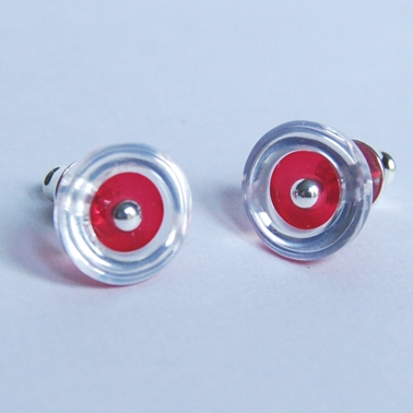 red dome stud earrings