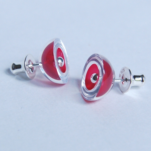 red dome stud earrings side