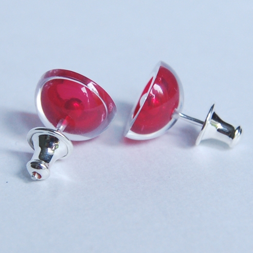 red dome stud earrings back