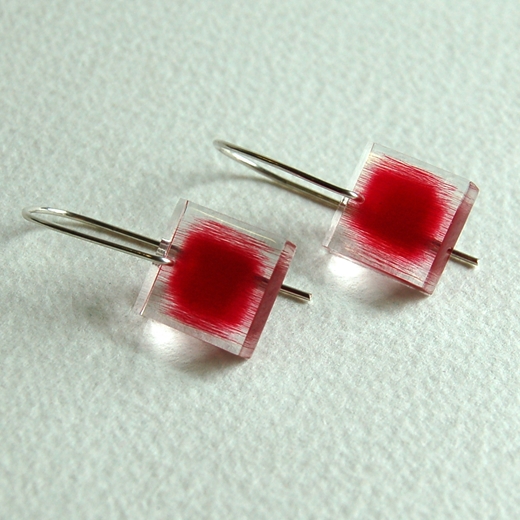 red frayed earrings 1