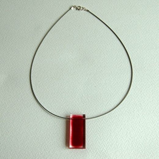 red frayed pendant 1