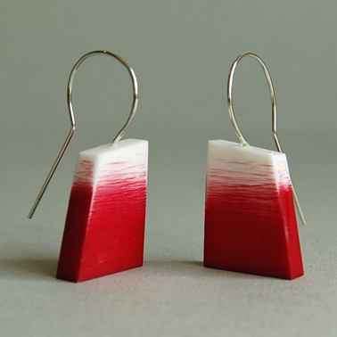 red graffiti earrings