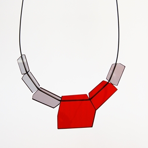 red and grey shard necklace 05