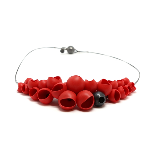 Red Silicone Cluster Necklace