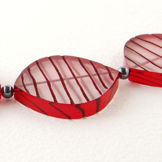red leaf necklace detail