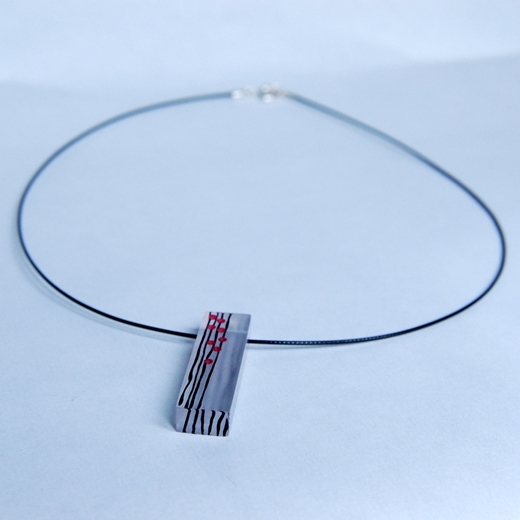 red meadow pendant on necklet