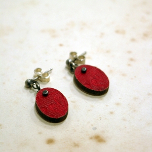 Red Book Cover Short Drop Earrings