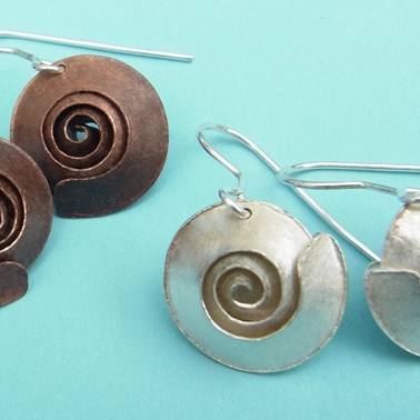 Small silver spiral earrings