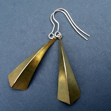 One fold brass earrings