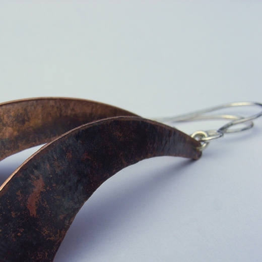 One fold copper earrings