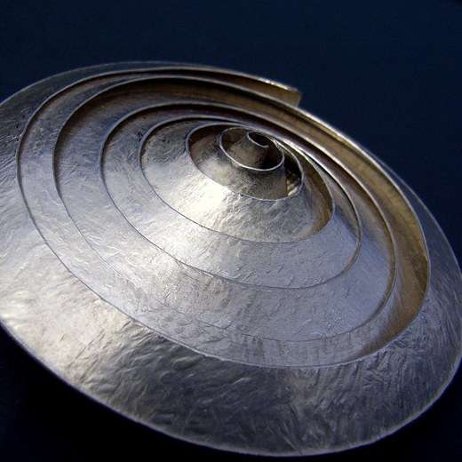 Silver spiral brooch