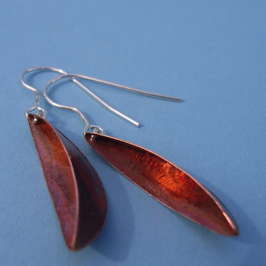 New moon copper earrings