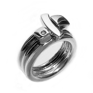 Silver Ring Set with Diamond