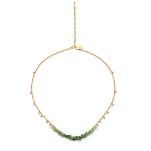 Graduated row necklace in Emerald