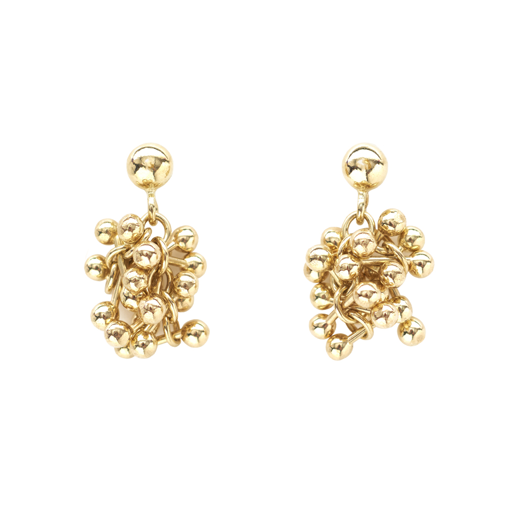 Fine 9ct Gold Cluster Earrings | Earrings by Yen