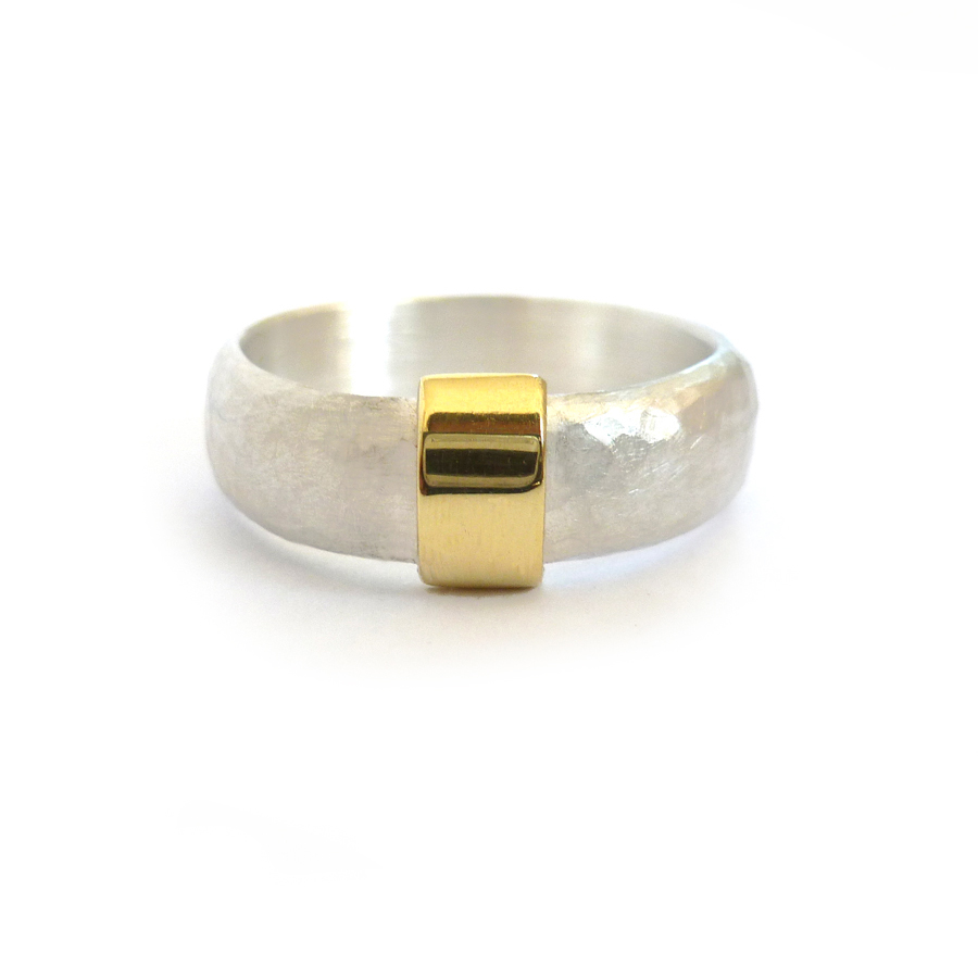 Silver and 18k gold ring | Rings by Sue Lane