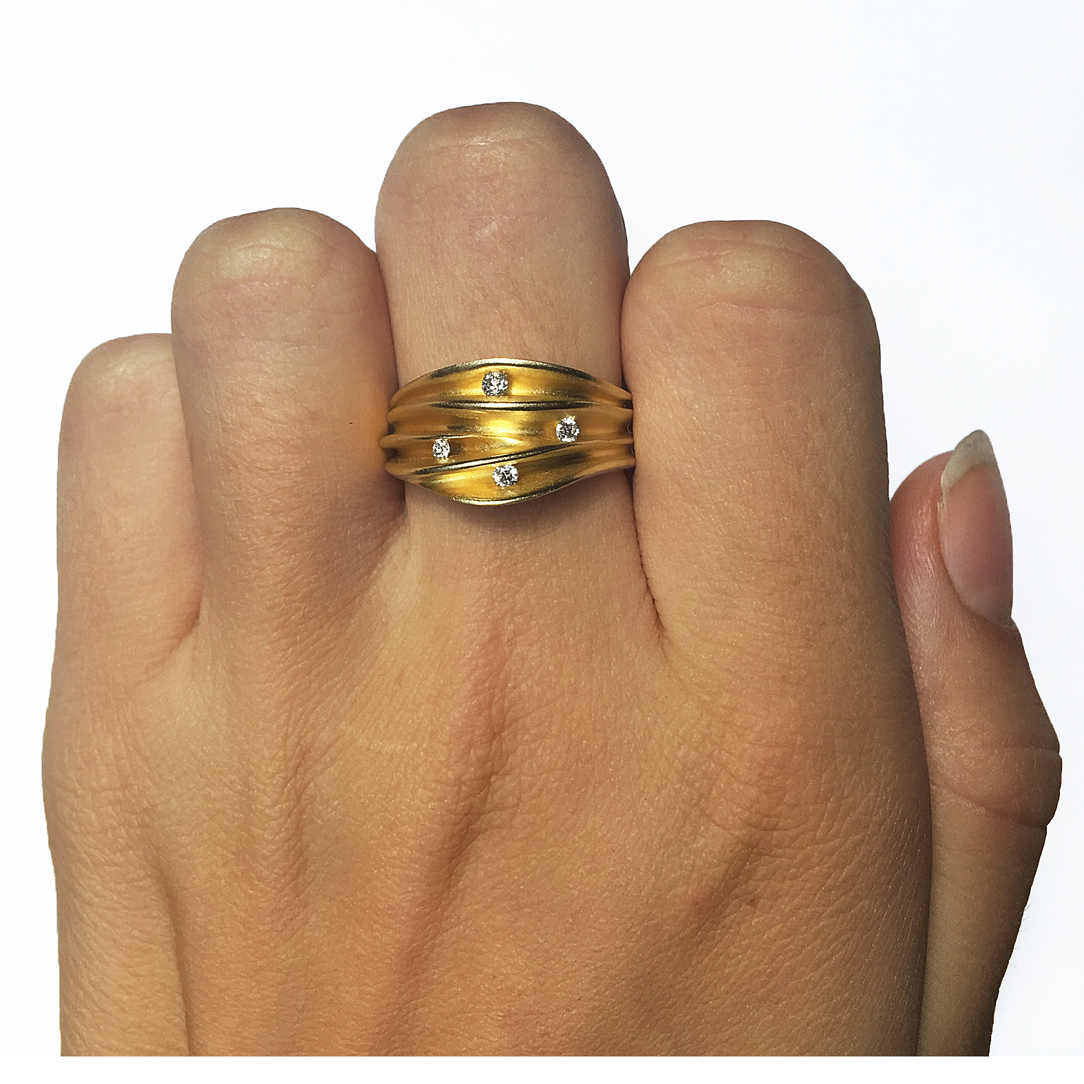 Multi split 4 diamond shell ring | Contemporary Rings by Paul Finch ...