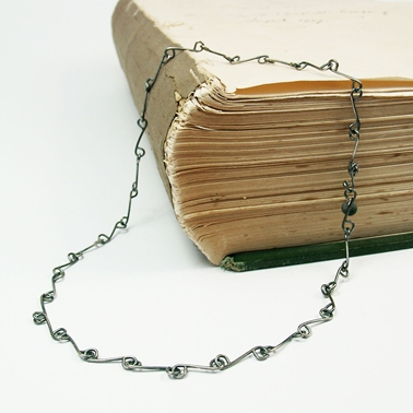Scroll Link Necklace Oxidised