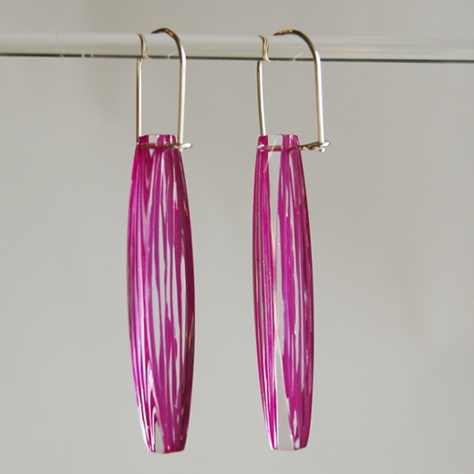 purple seed earrings back