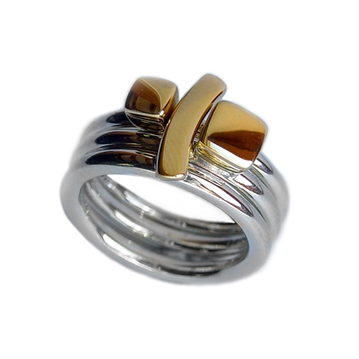 Silver Rings with 18ct Gold Detail
