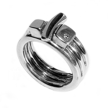 Silver Ring Set with Diamond