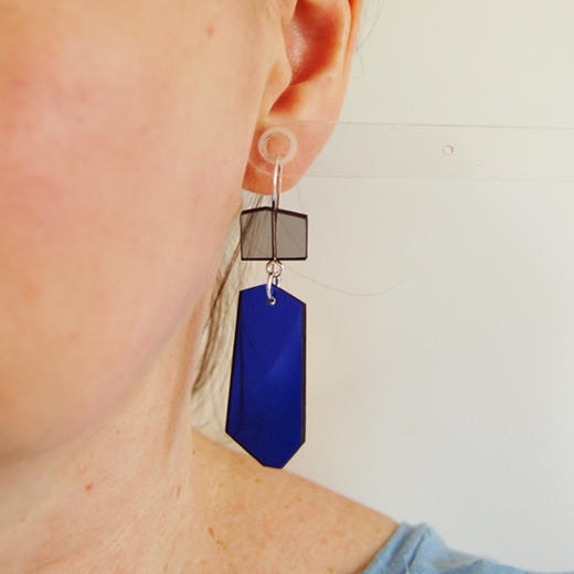 shard earrings blue/grey model 01