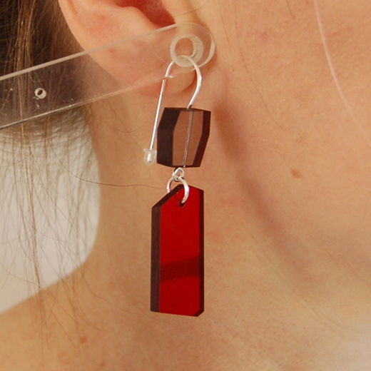 shard earrings red/grey 01 model