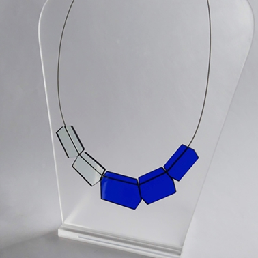 shard necklace in blue and aqua