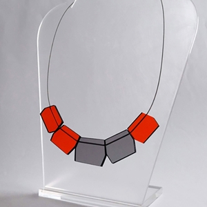 shard necklace in orange and grey 01
