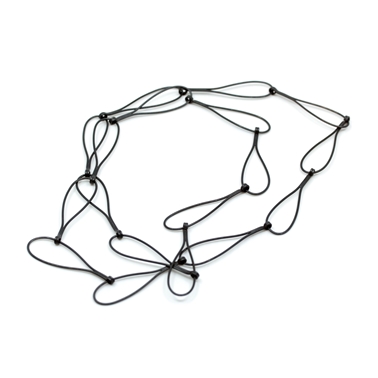 oxidised silver loop necklace