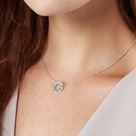 Silver & diamond polo necklace - worn