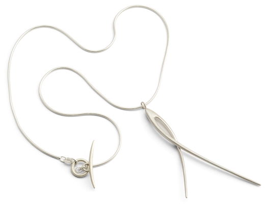 Silver drop strand necklace and catch