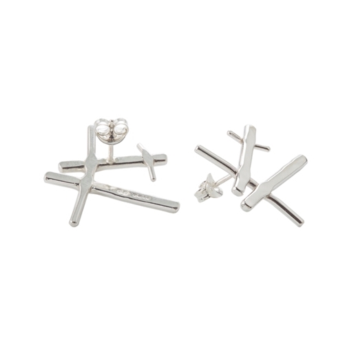 Simply Silver Chunky Rutile Studs - back