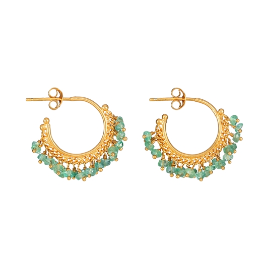 Emerald hoop earrings