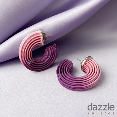Small Brushstroke Earrings – Pink/Purple
