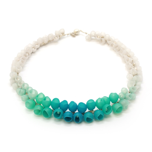 Sea green fade cluster necklace