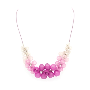 Pink half cluster necklace