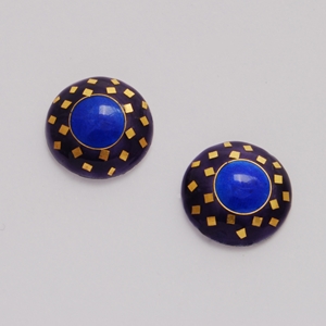 SMcD Small Round Earrings Purple Blue