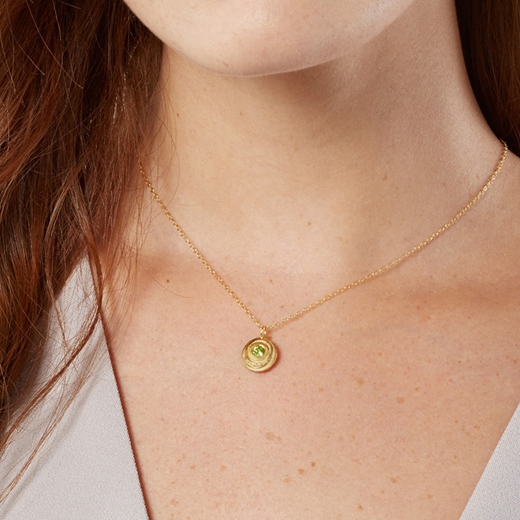 Peridot necklace with gold plating