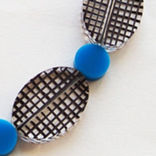 blue spot colour necklace detail